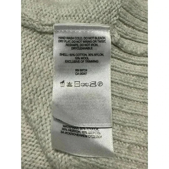 Columbia Women’s Large Marled Cream Gray Drawstring Cowlneck Sweater - Picture 7 of 7